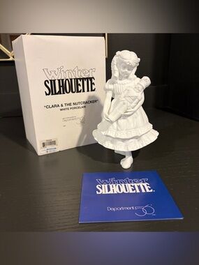 Department 56 Winter Silhouette “Clara & The Nutcracker” White Porcelain EUC
